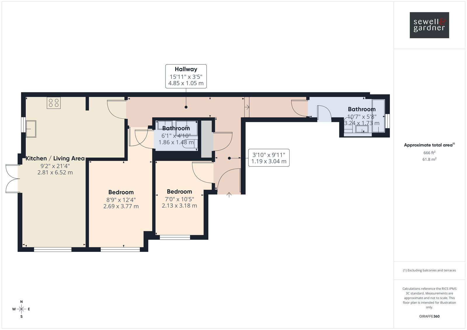 Flat 1 James Yard, 179b Queens Road, Watford floorplan