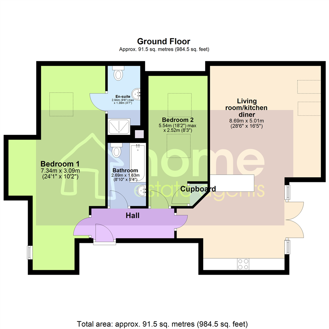 Flat, 28, Lyme Place, 195 King Street, Dukinfield floorplan