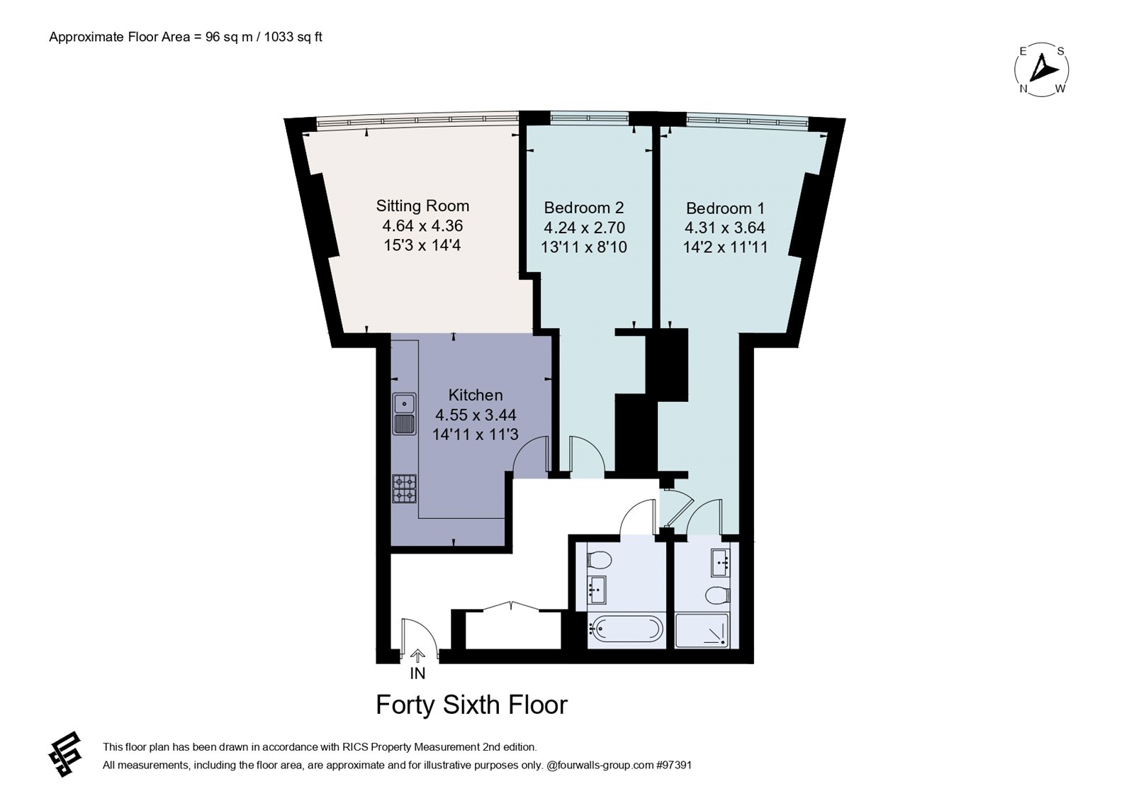 Flat 4607,,, Three60, Manchester floorplan
