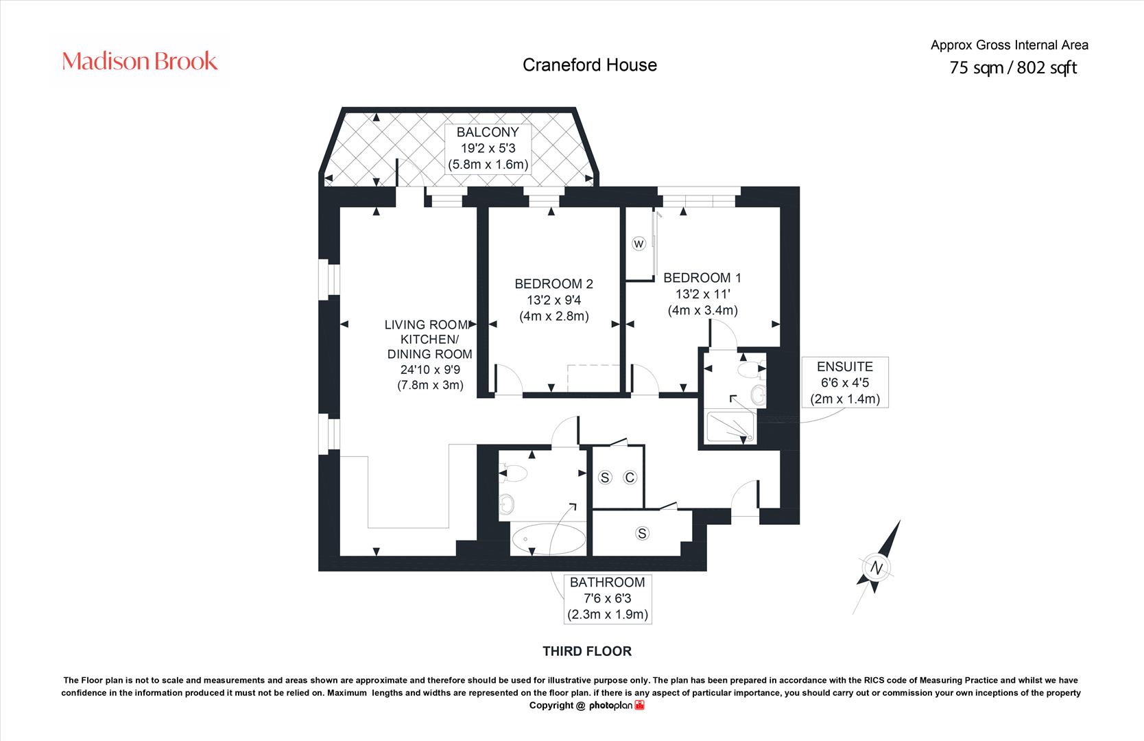 Flat 17, Craneford House, Twickenham floorplan