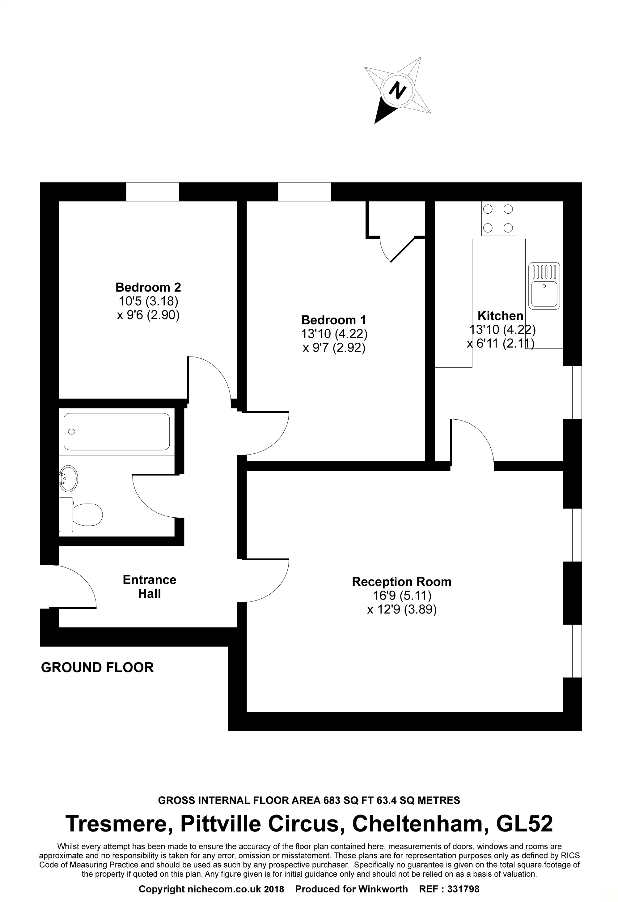 2 Bedrooms Flat to rent in Tresmere, Pittville Circus, Cheltenham, Gloucestershire GL52