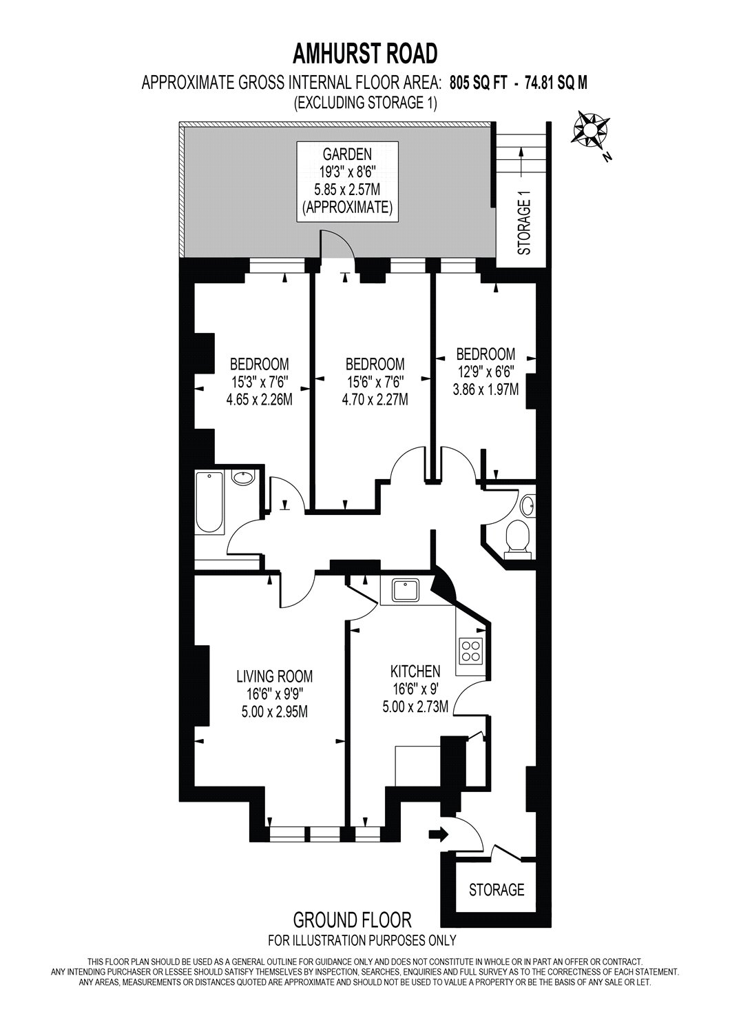 3 Bedrooms Flat to rent in Amhurst Road, London E8