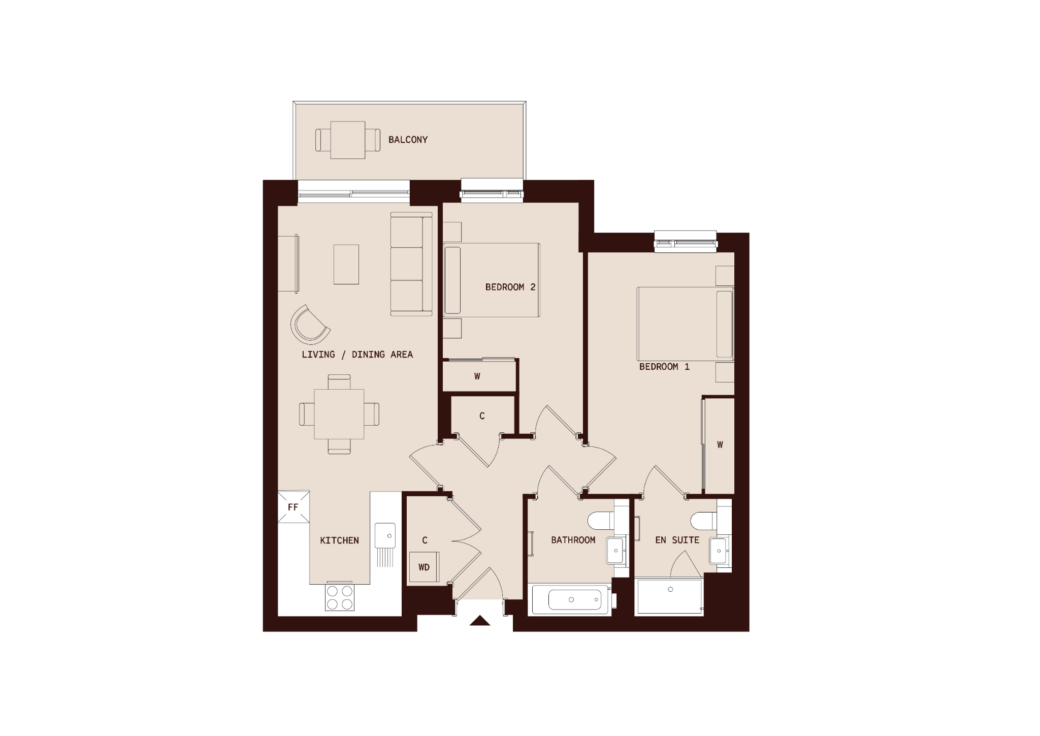 Flat 187, Delfino House, 21 Beaufort Square, Colindale floorplan