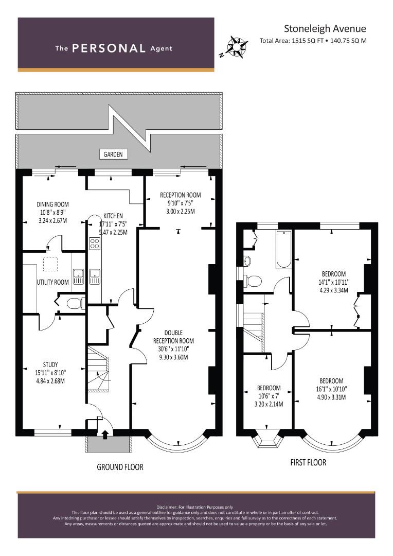 Stoneleigh Avenue, Worcester Park KT4, 3 bedroom semidetached house