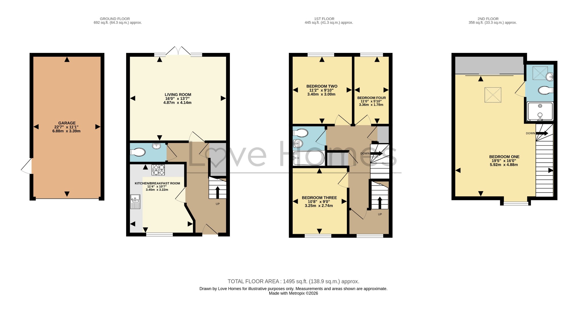 9 Nightingale Lane, Flitwick, Bedfordshire floorplan