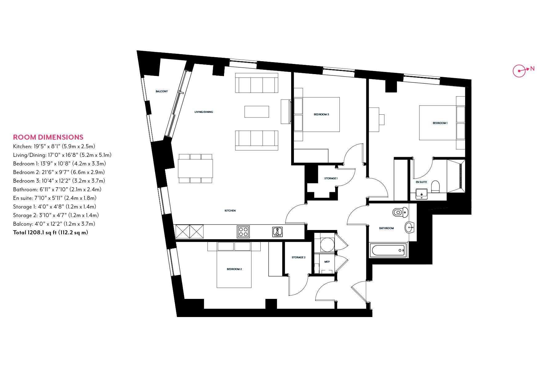 3 Bedrooms Flat to rent in Haydn Tower, Nine Elms Point, Vauxhall SW8