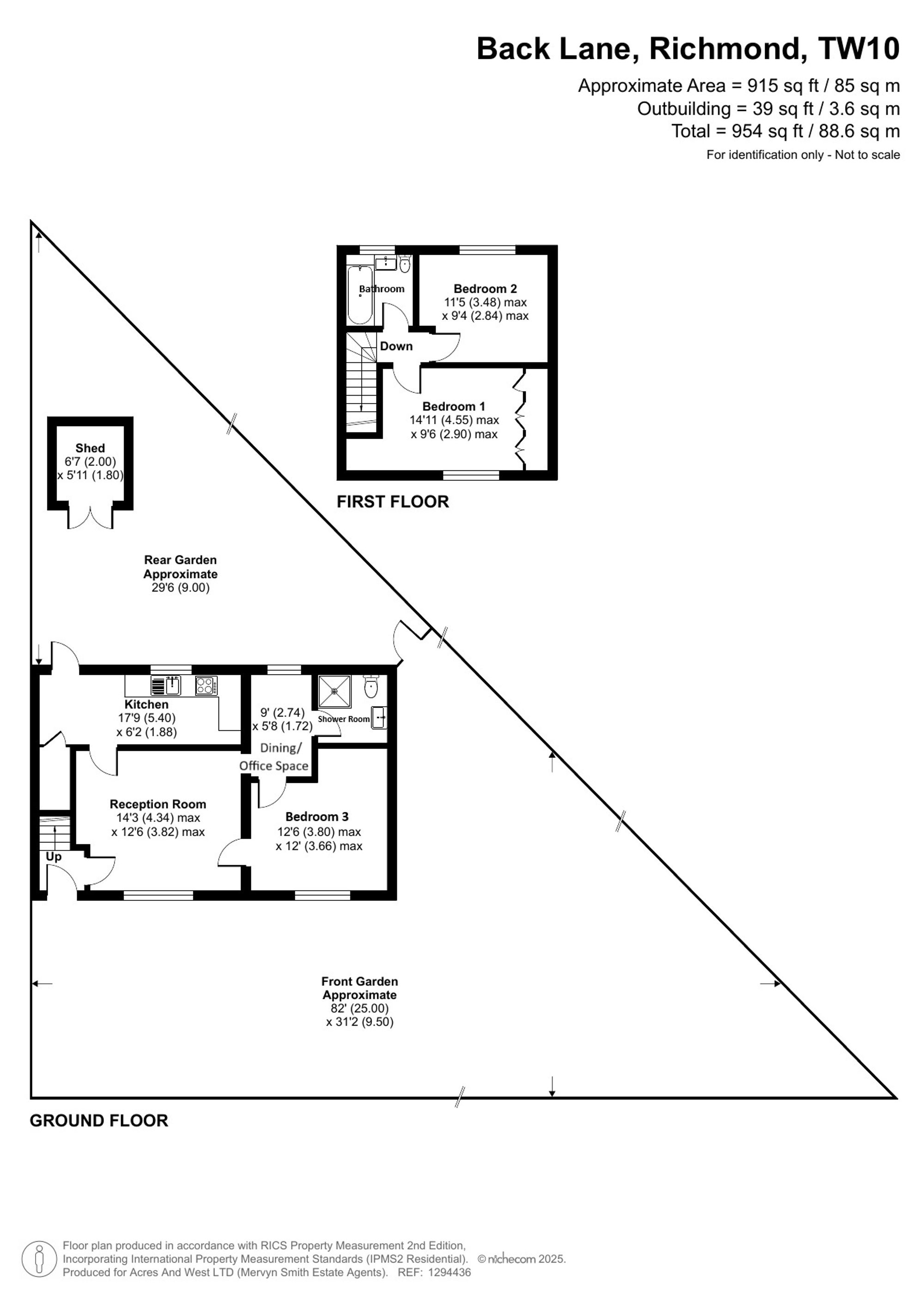 3 Back Lane, Richmond floorplan