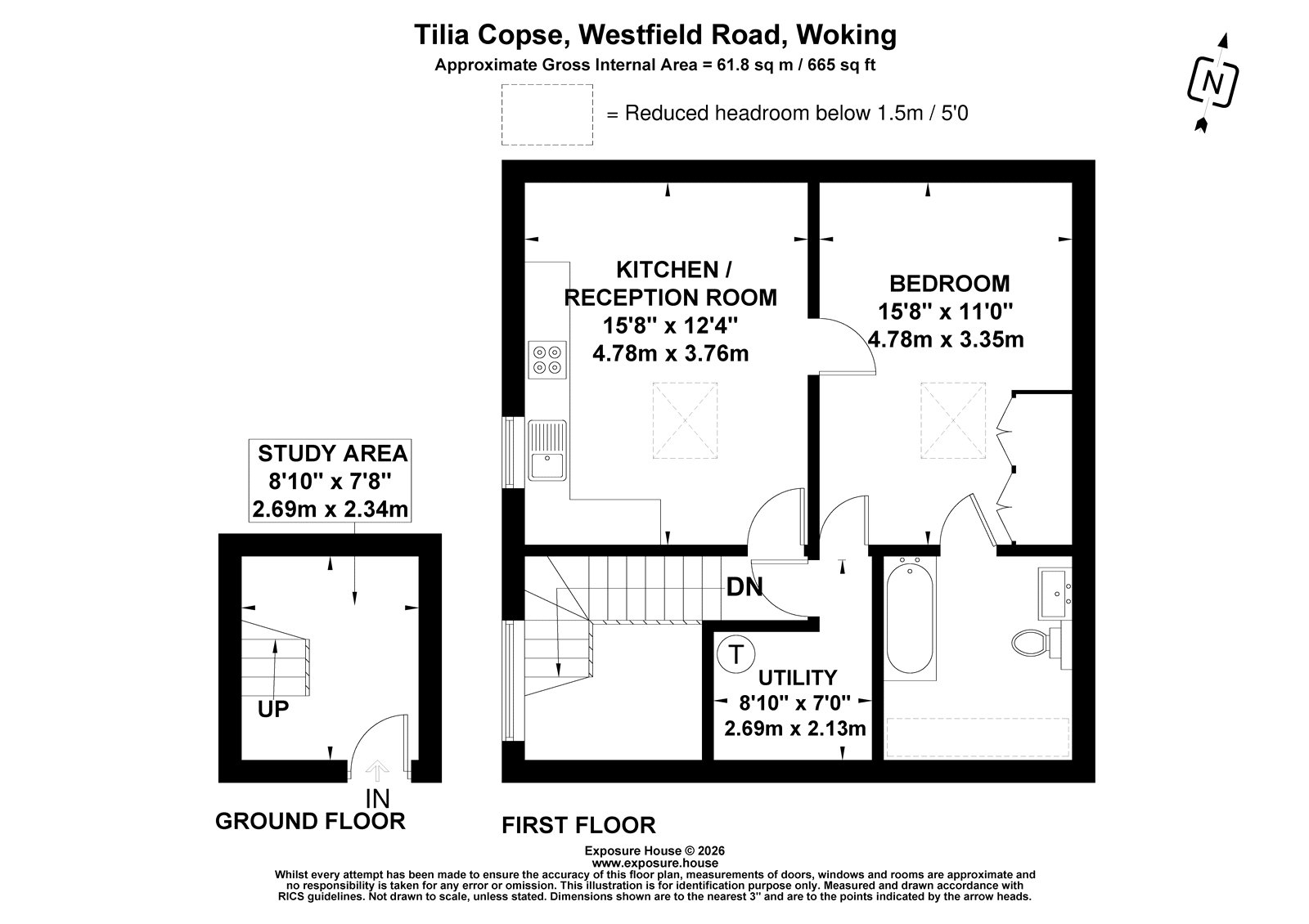 Flat 1 Tilia Copse, 33, Westfield Road, Woking floorplan