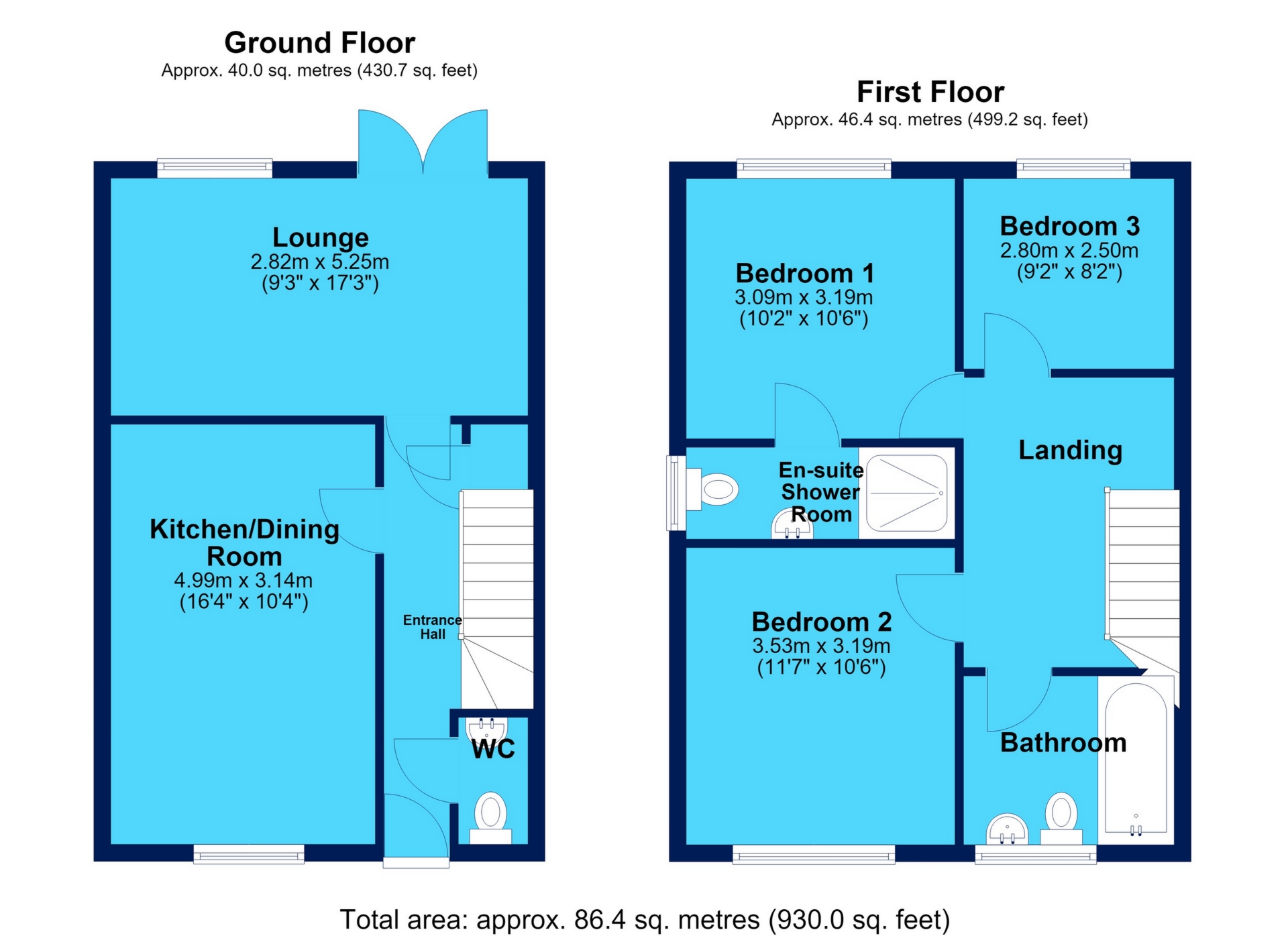 28, Blue Lake Close, Ebbw Vale floorplan