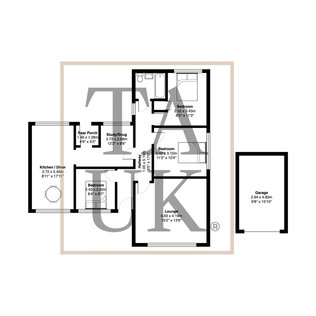 Three Gables, Ridge Lane, High Peak floorplan