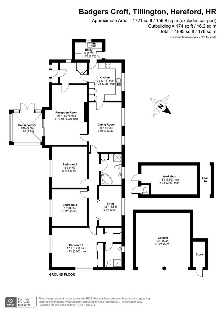 Bungalow With 1 Acre & Planning, Tillington, Hereford HR4, 4 bedroom
