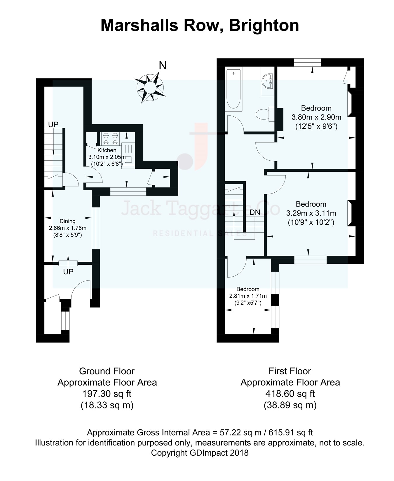 2 Bedrooms Flat for sale in Marshalls Row, Brighton BN1