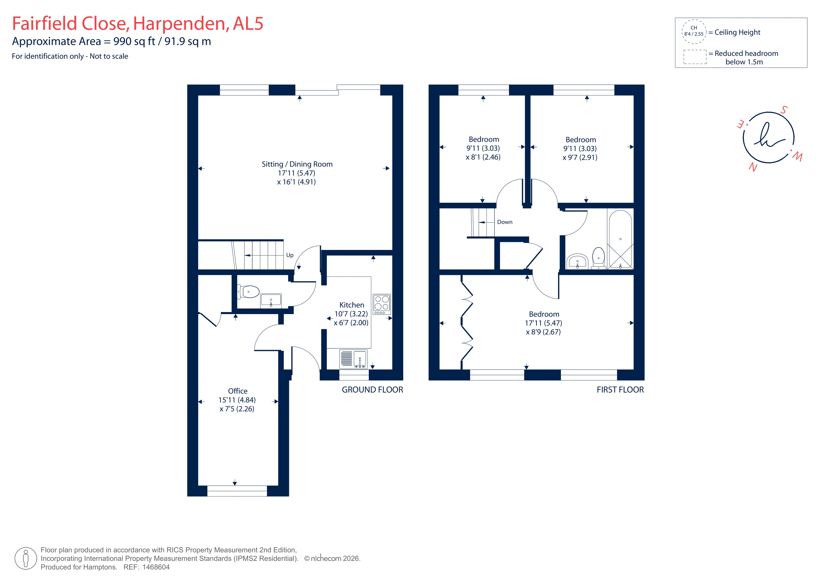 3, Fairfield Close, Harpenden floorplan