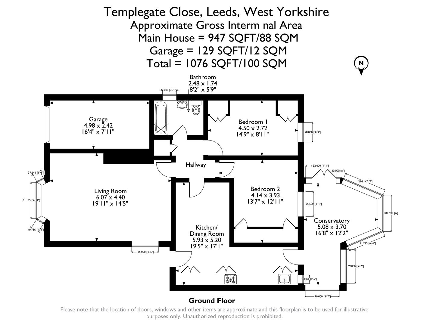 34, Templegate Close, Leeds floorplan
