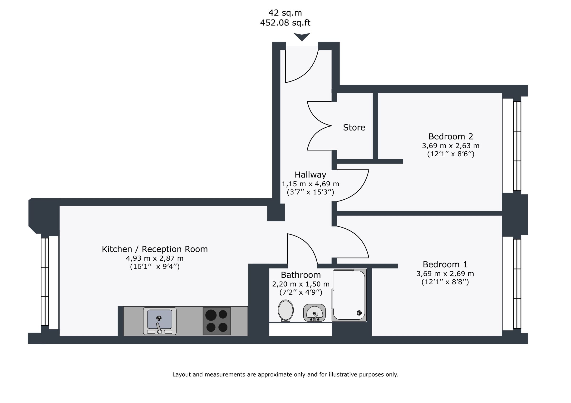 George West House 2 Clapham Common North Side, London floorplan