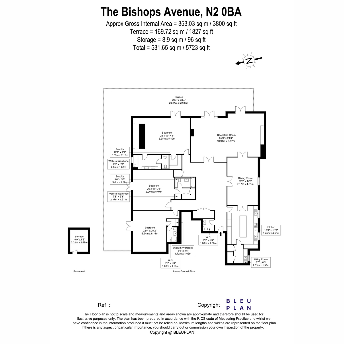 Flat 1, 44, The Bishops Avenue, London floorplan