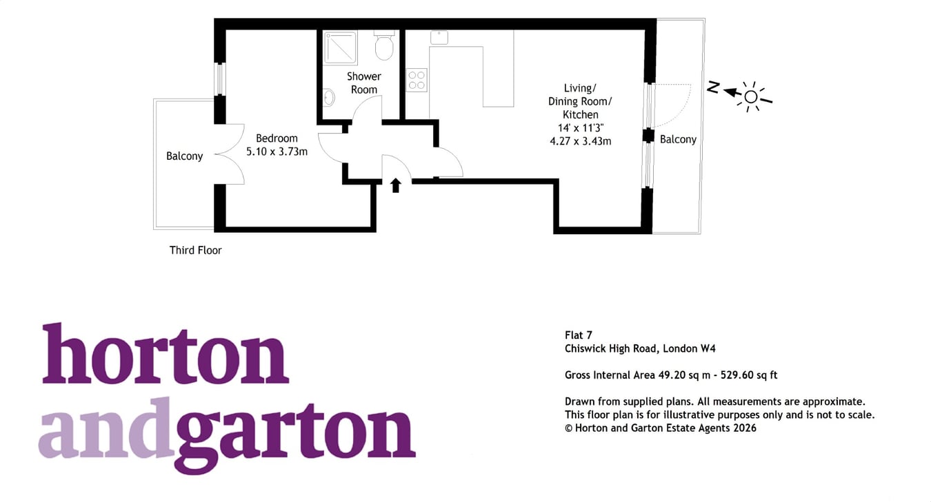Flat 7, 100 - 102, Lennards Court, Chiswick High Road, London floorplan