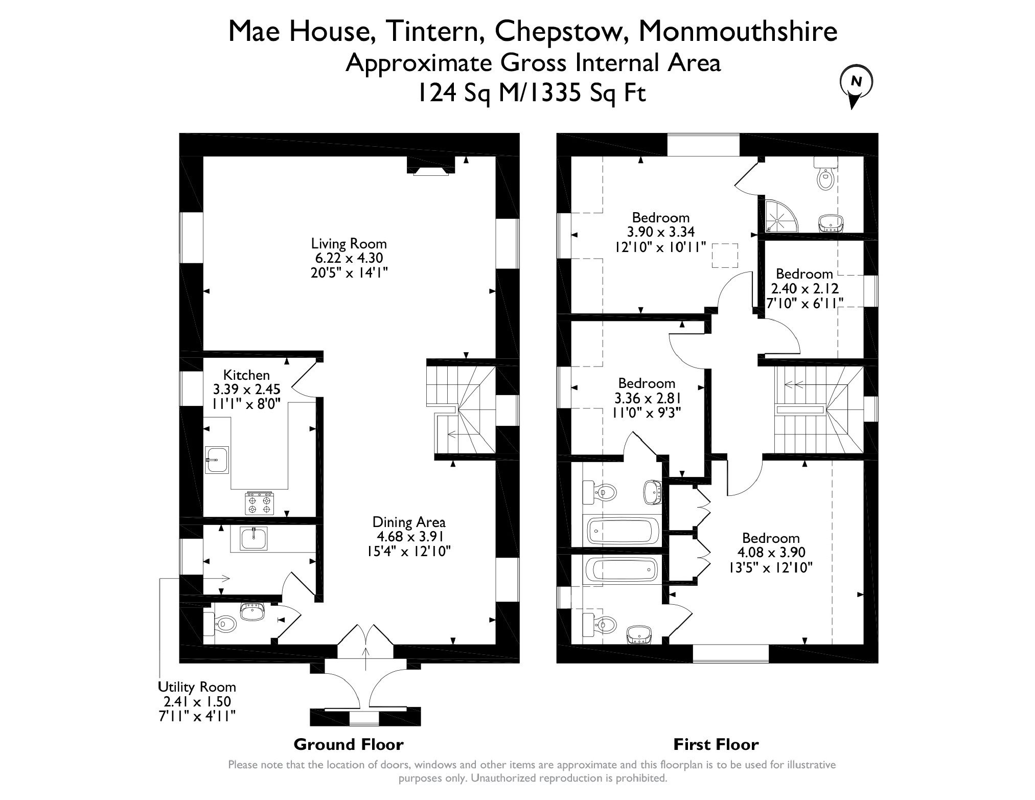 Mae House, Tintern floorplan