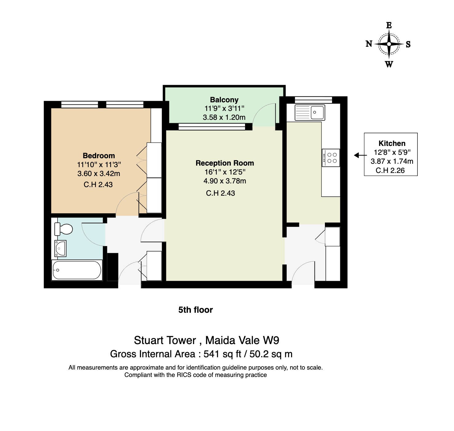 Flat 5C,, Stuart Tower, London floorplan