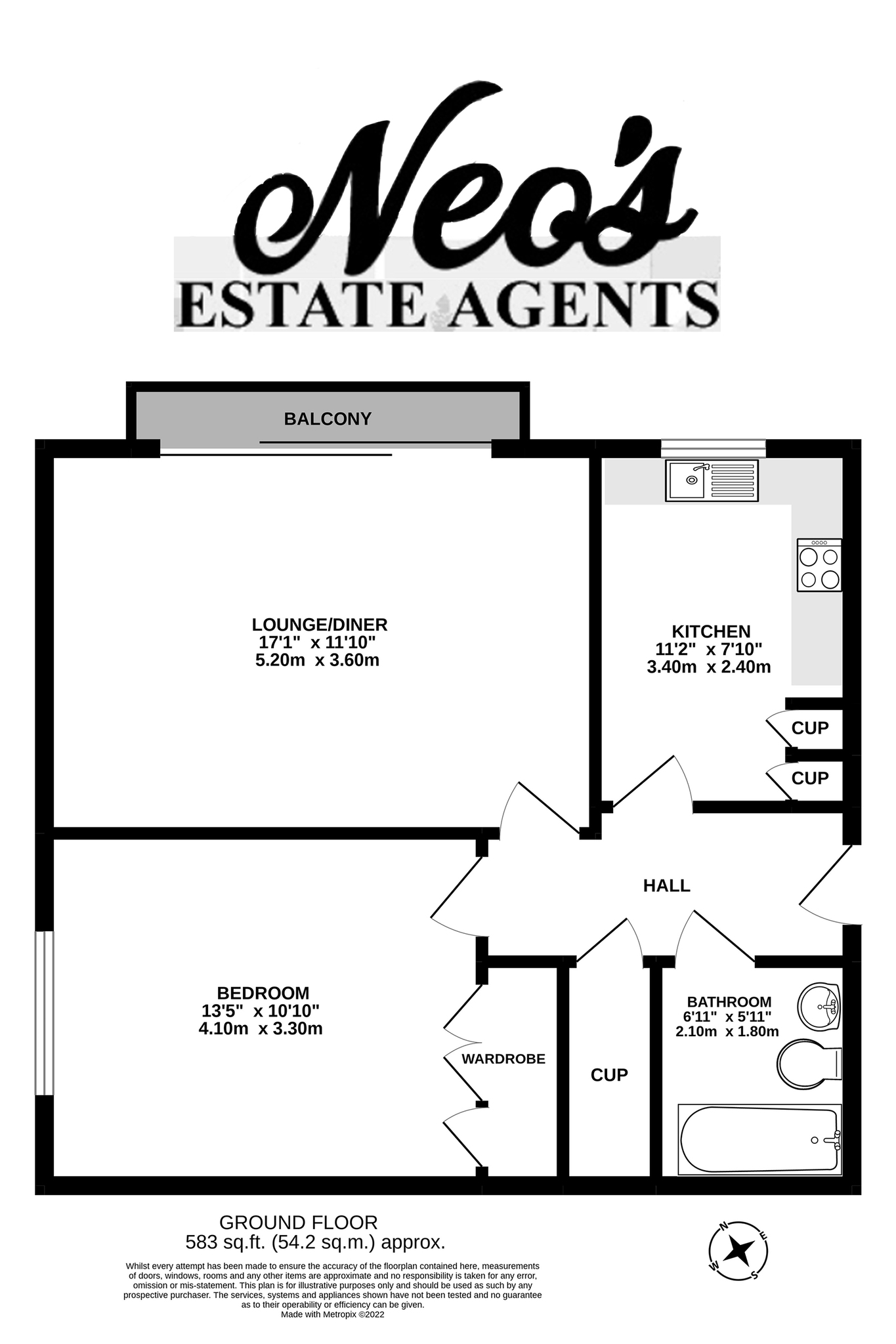 Park Hill Road, Shortlands, Bromley BR2, 1 bedroom flat for sale