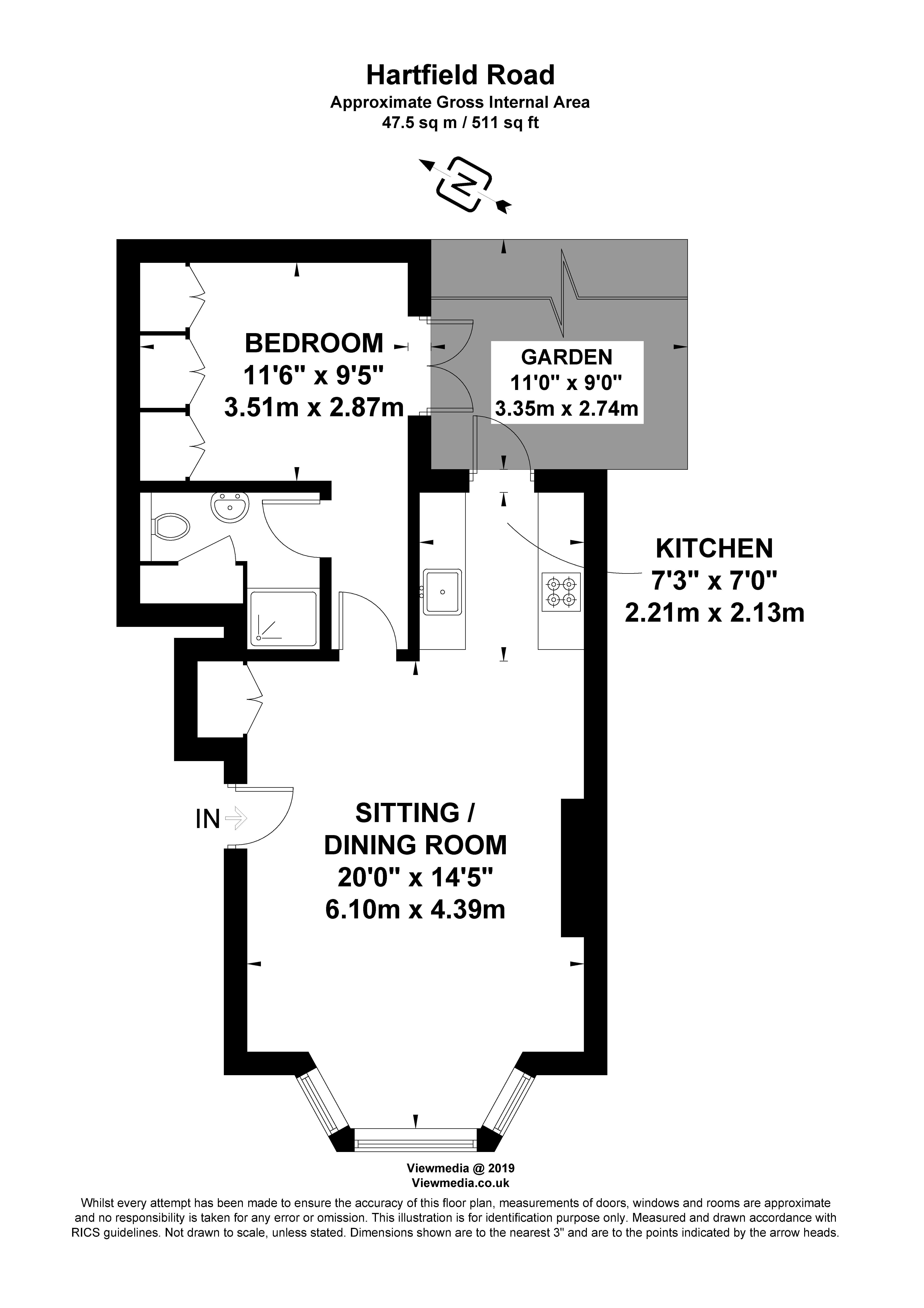 Flat 1, 152, Hartfield Road, London floorplan