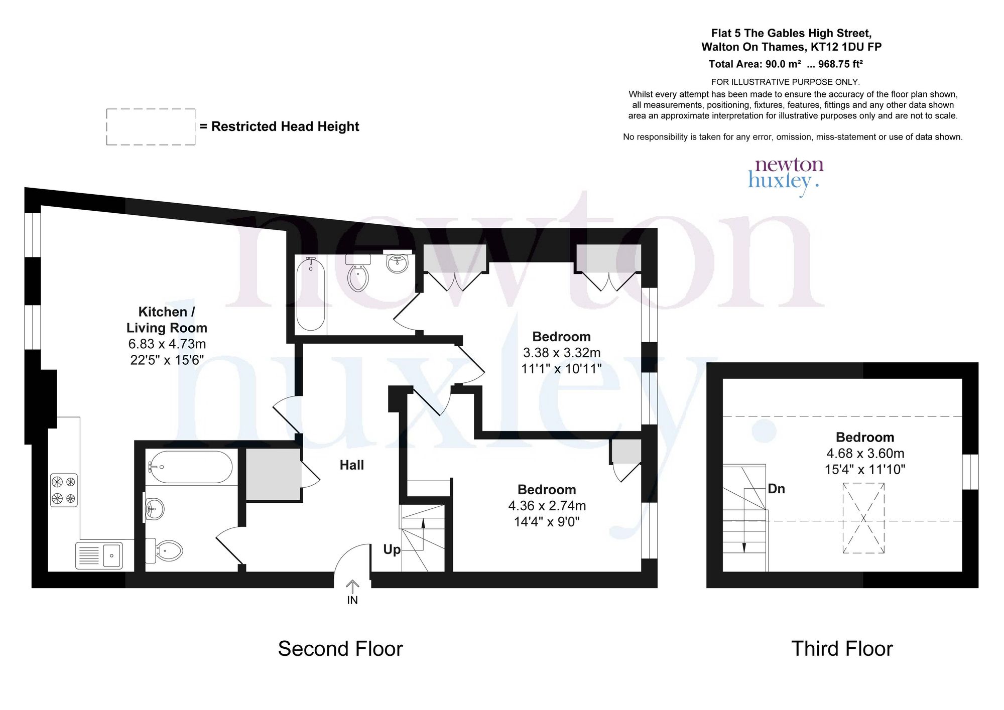 Flat 5 The Gables High Street, Walton On Thames, Walton On Thames floorplan
