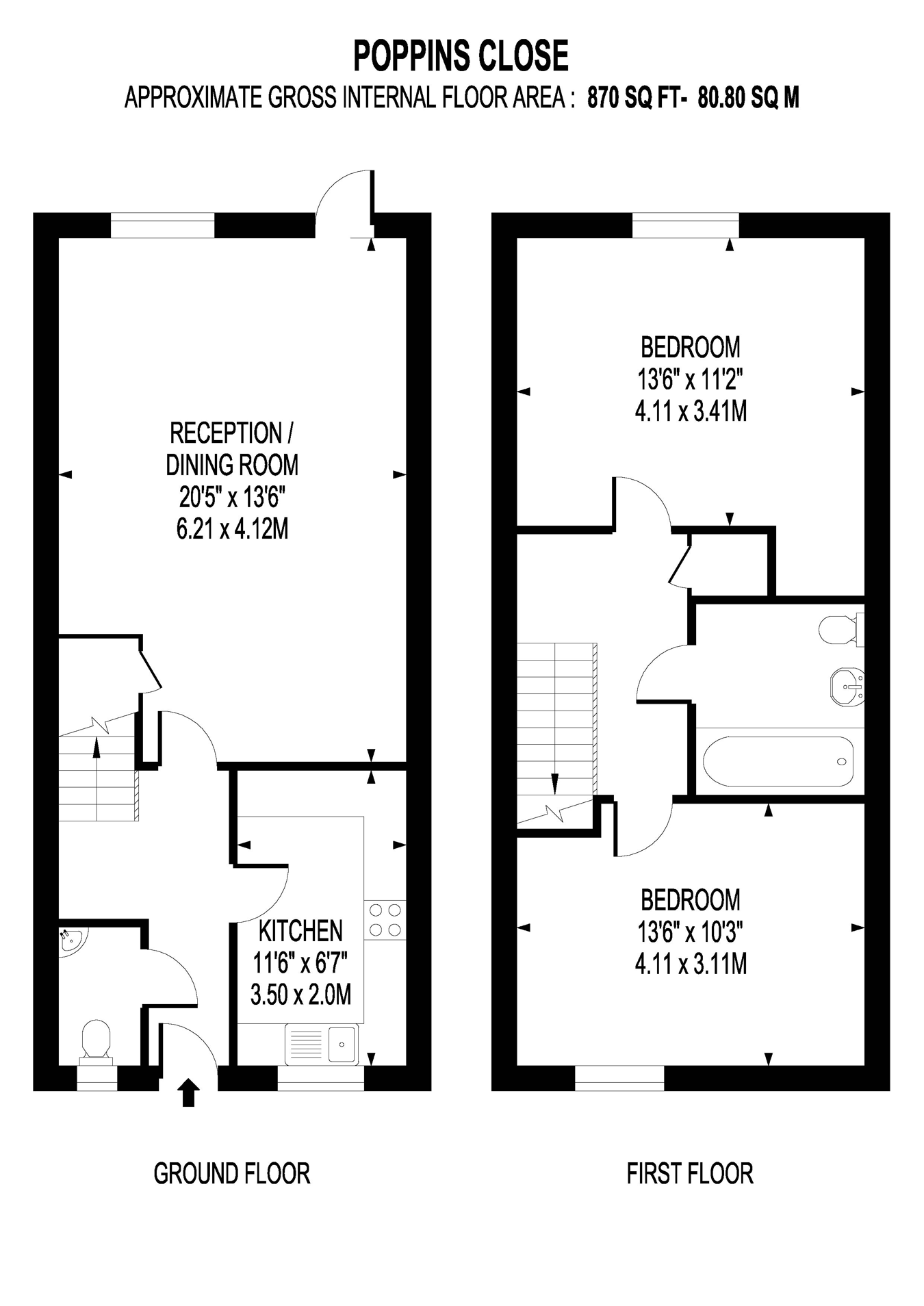 Poppins Close, Walton-on-Thames, Surrey, KT12 floorplan