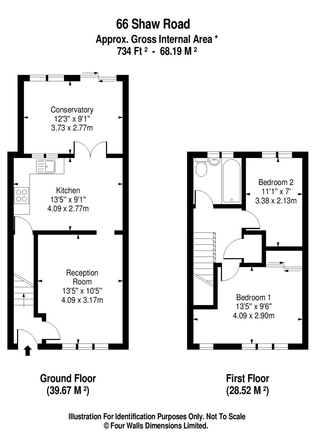 2 Bedrooms Semi-detached house to rent in Shaw Road, Shrewsbury, Shropshire SY2