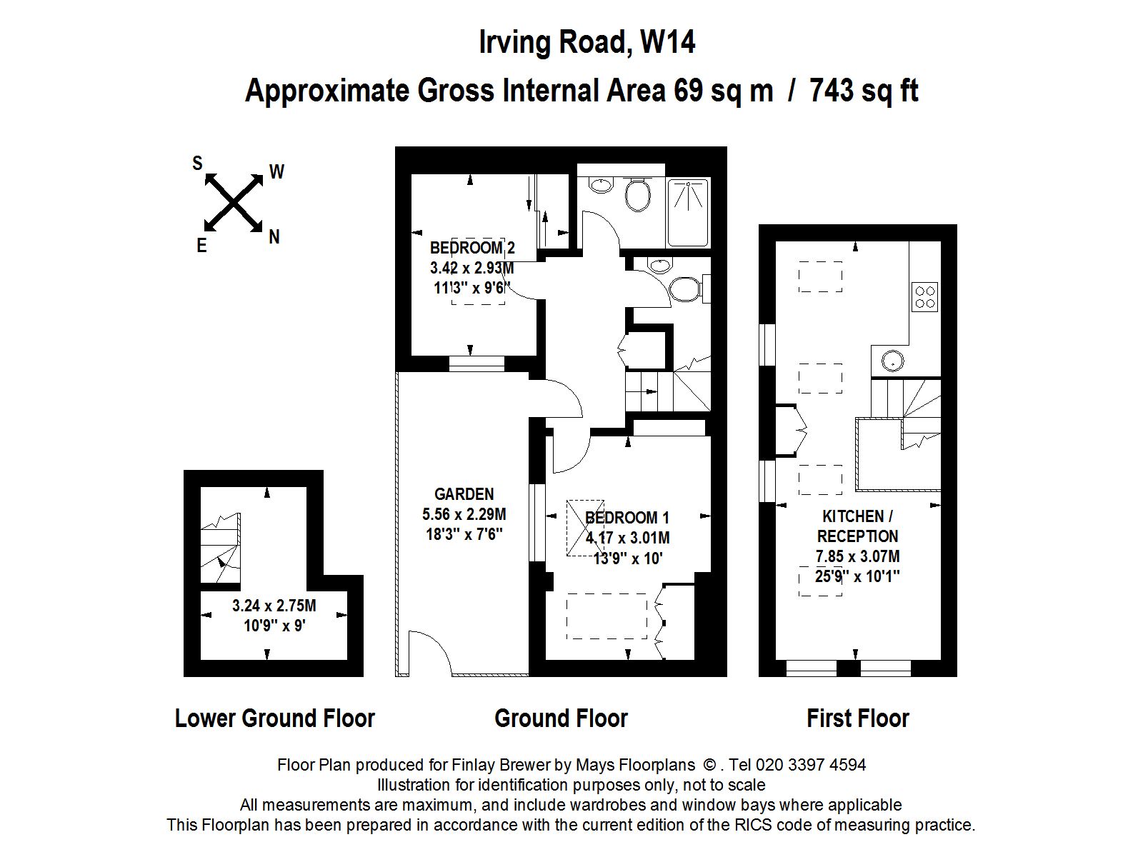 2 Bedrooms  to rent in Irving Road, London W14