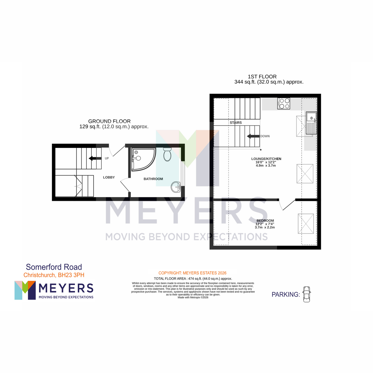 Flat Flat 5, 7b, Somerford Road, Christchurch floorplan