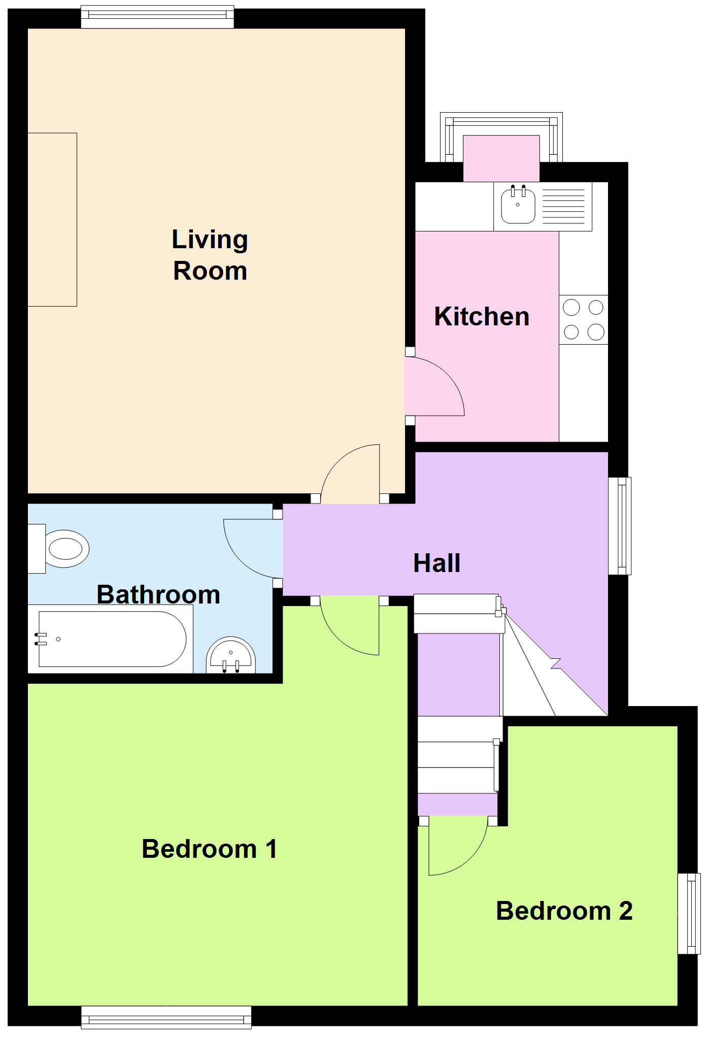 2 Bedrooms Flat to rent in Conyers Road, Streatham, London SW16