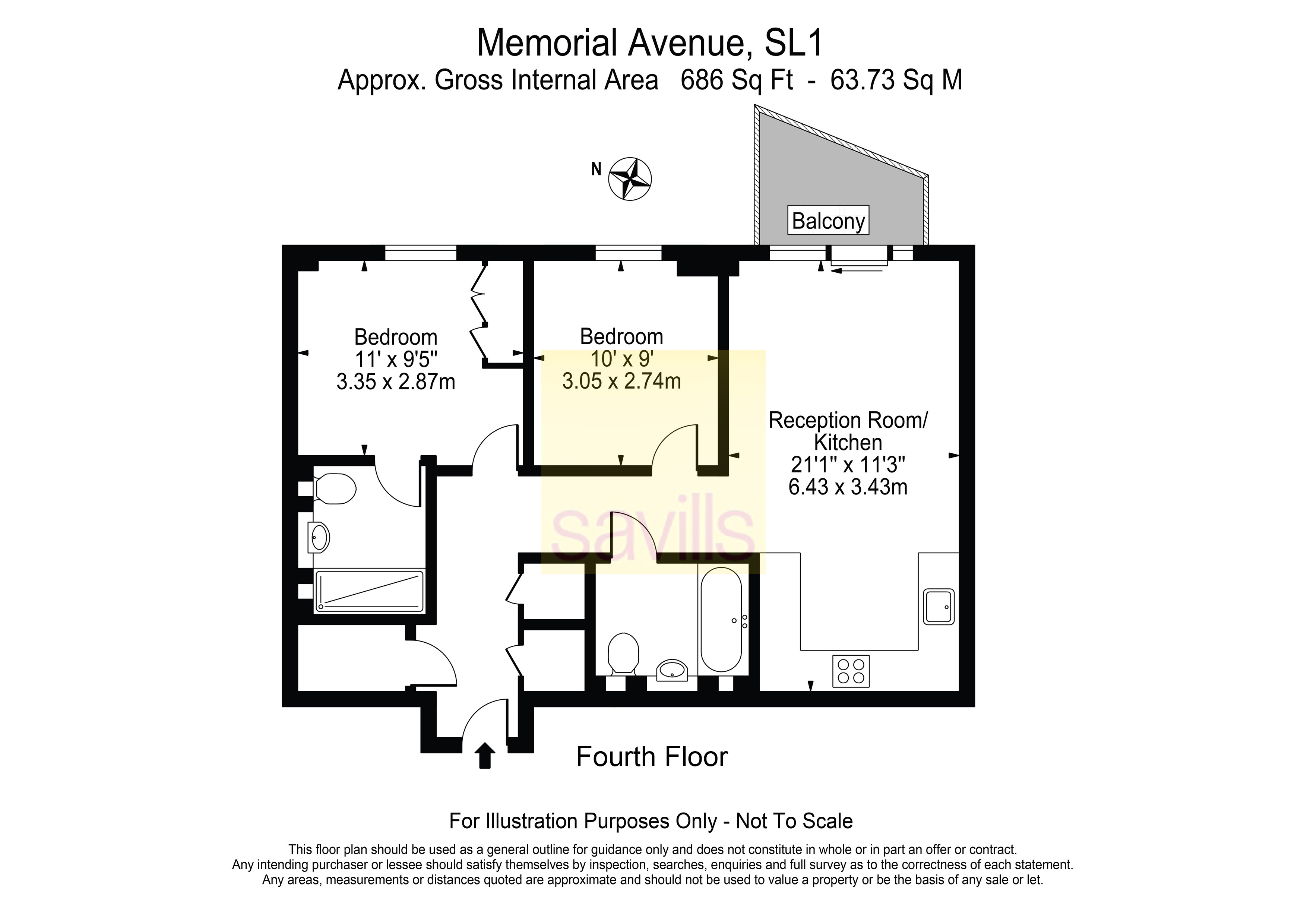 Flat 55,, Aquifer House, Slough floorplan