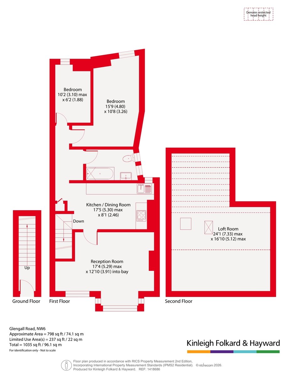 Flat A, 9, Glengall Road, London floorplan