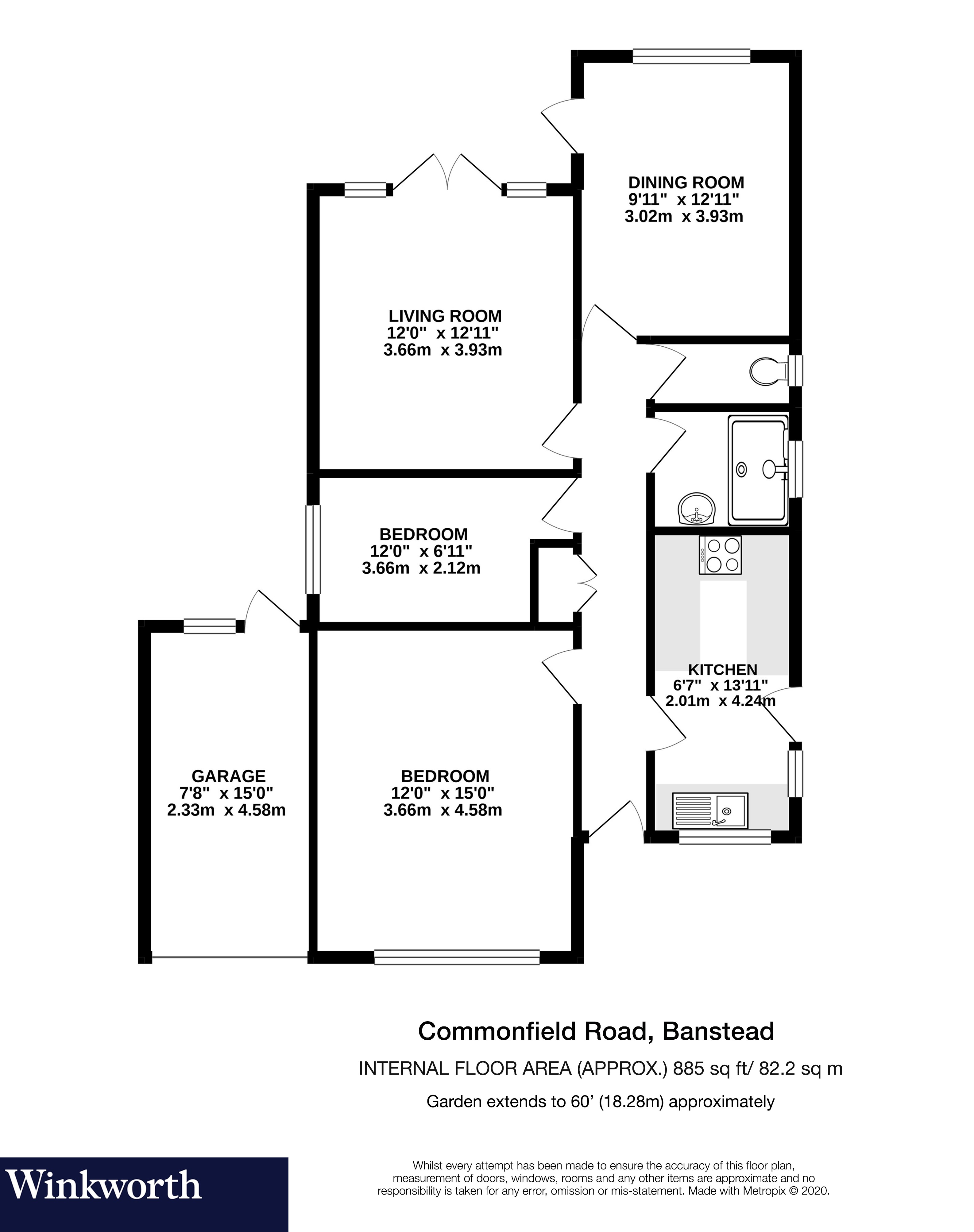 Commonfield Road, Banstead, Surrey SM7, 3 bedroom detached bungalow for