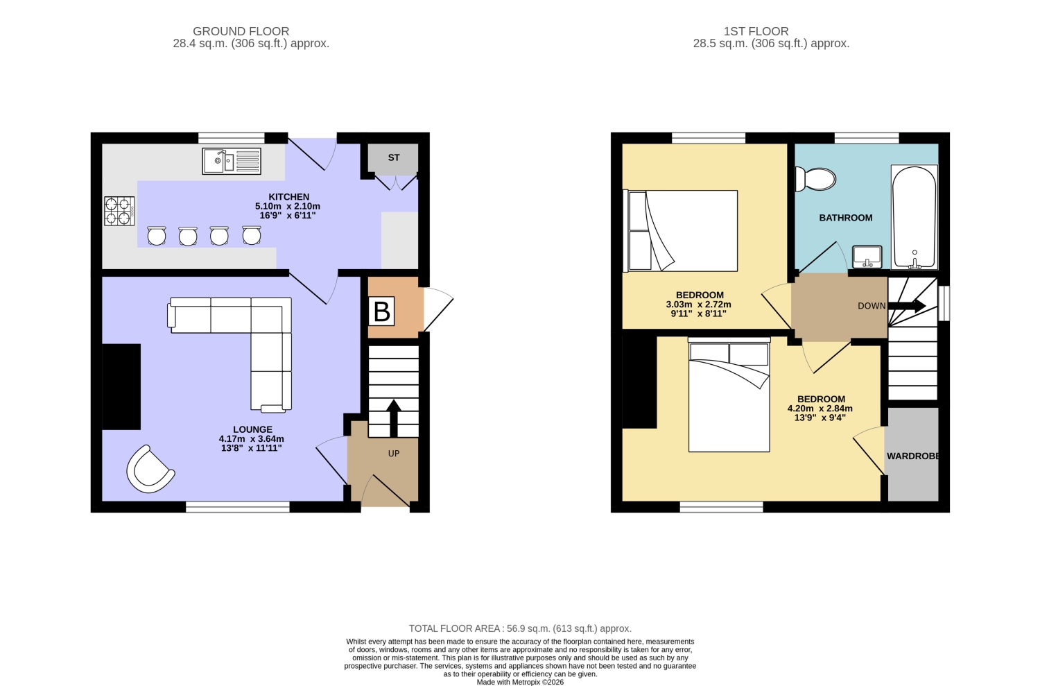 28, EXLEY GARDENS, HALIFAX floorplan