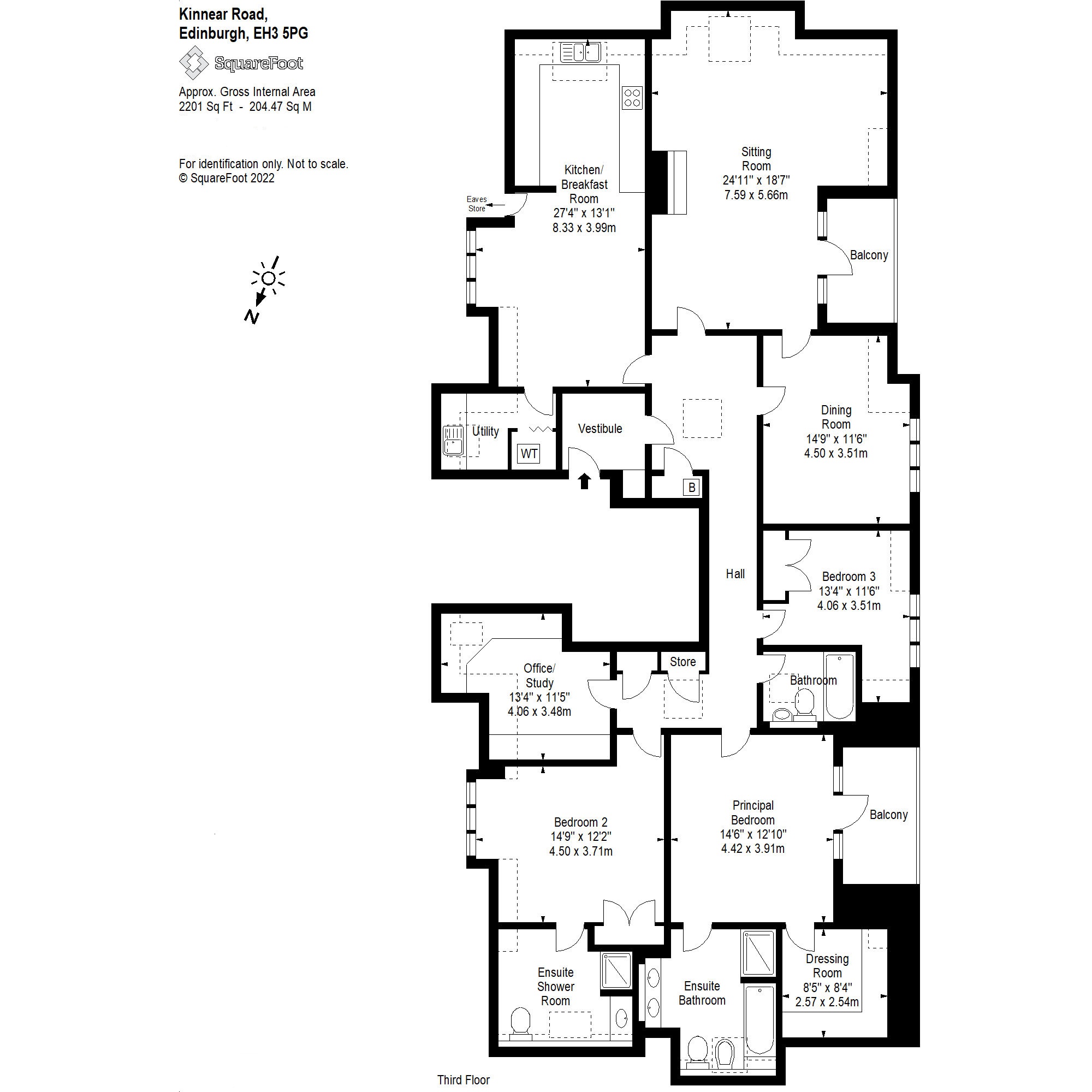 Kinnear Road, Edinburgh, Midlothian EH3, 4 bedroom flat to rent