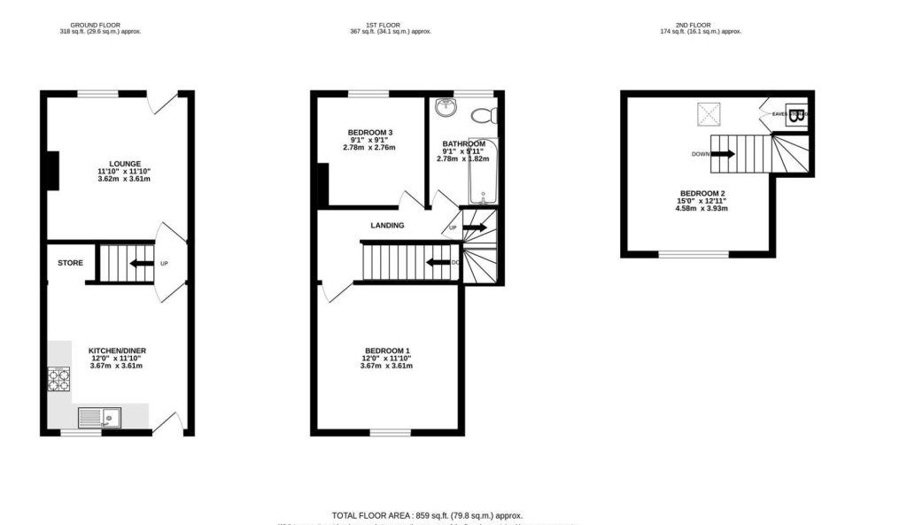 48, New Hall Road, Chesterfield floorplan