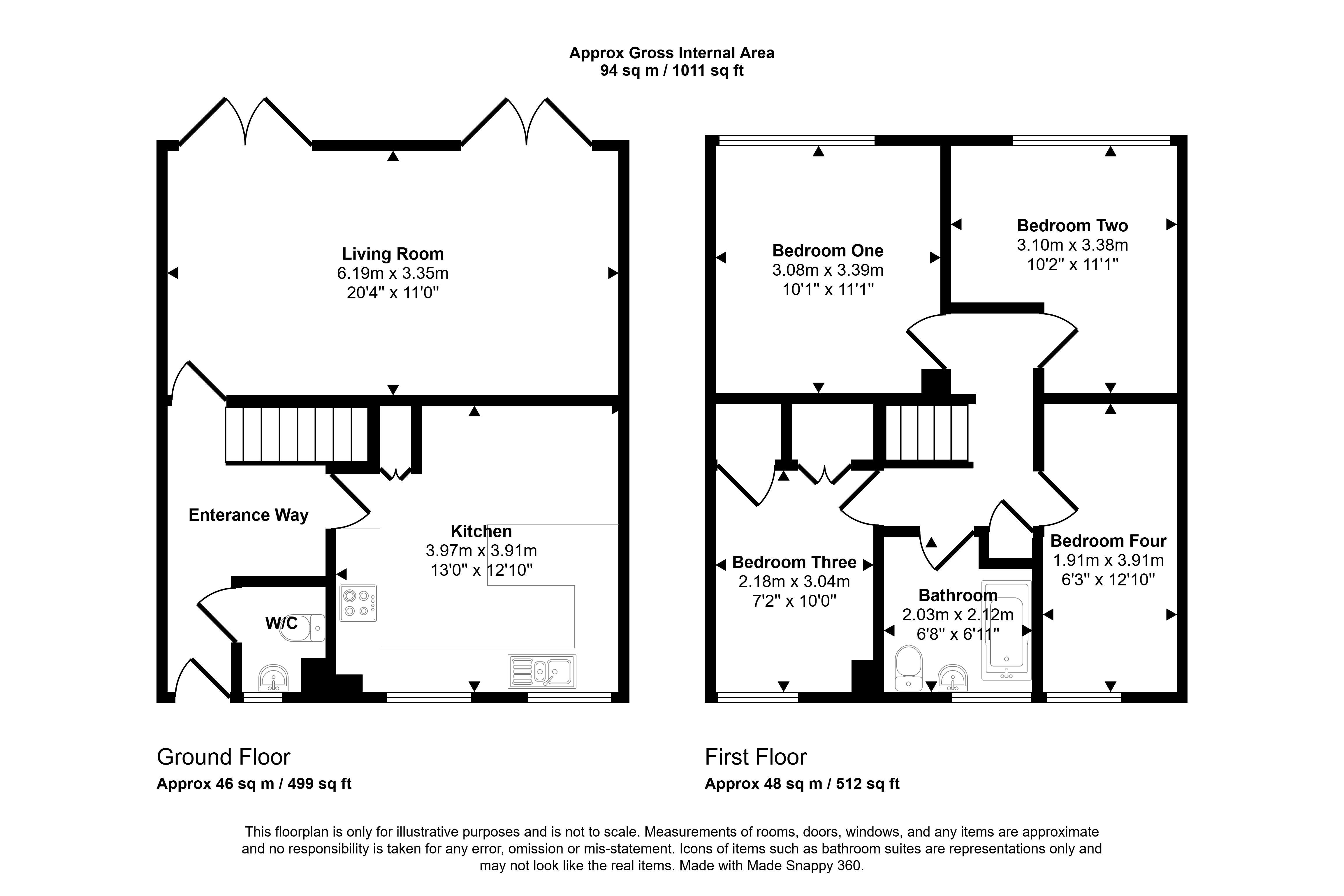 21, Brecon Close, Peterlee floorplan