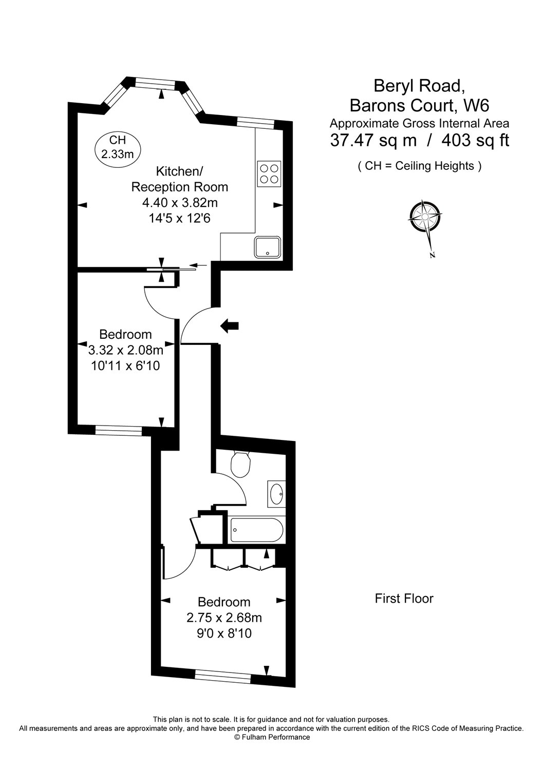 2 Bedrooms Flat to rent in Beryl Road, London W6