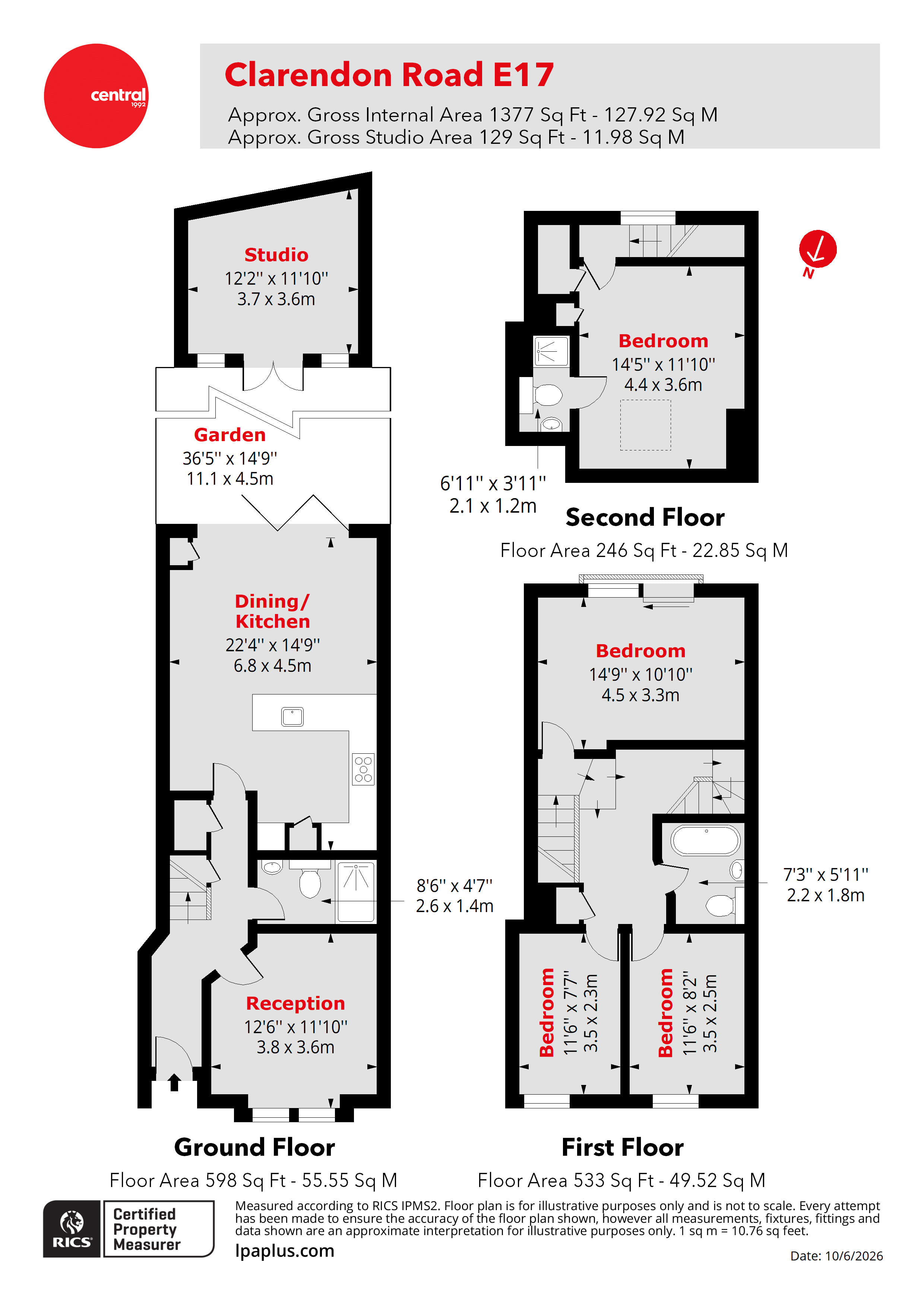 37, Clarendon Road, London floorplan