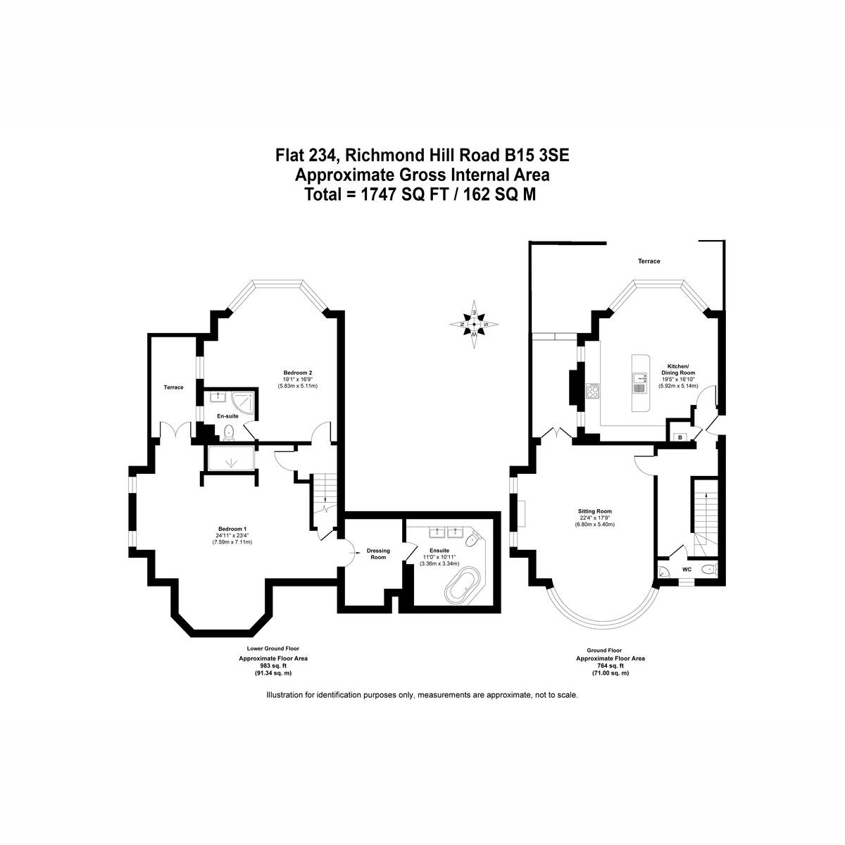 Flat Flat 2, 34, Richmond Hill Road, Birmingham floorplan