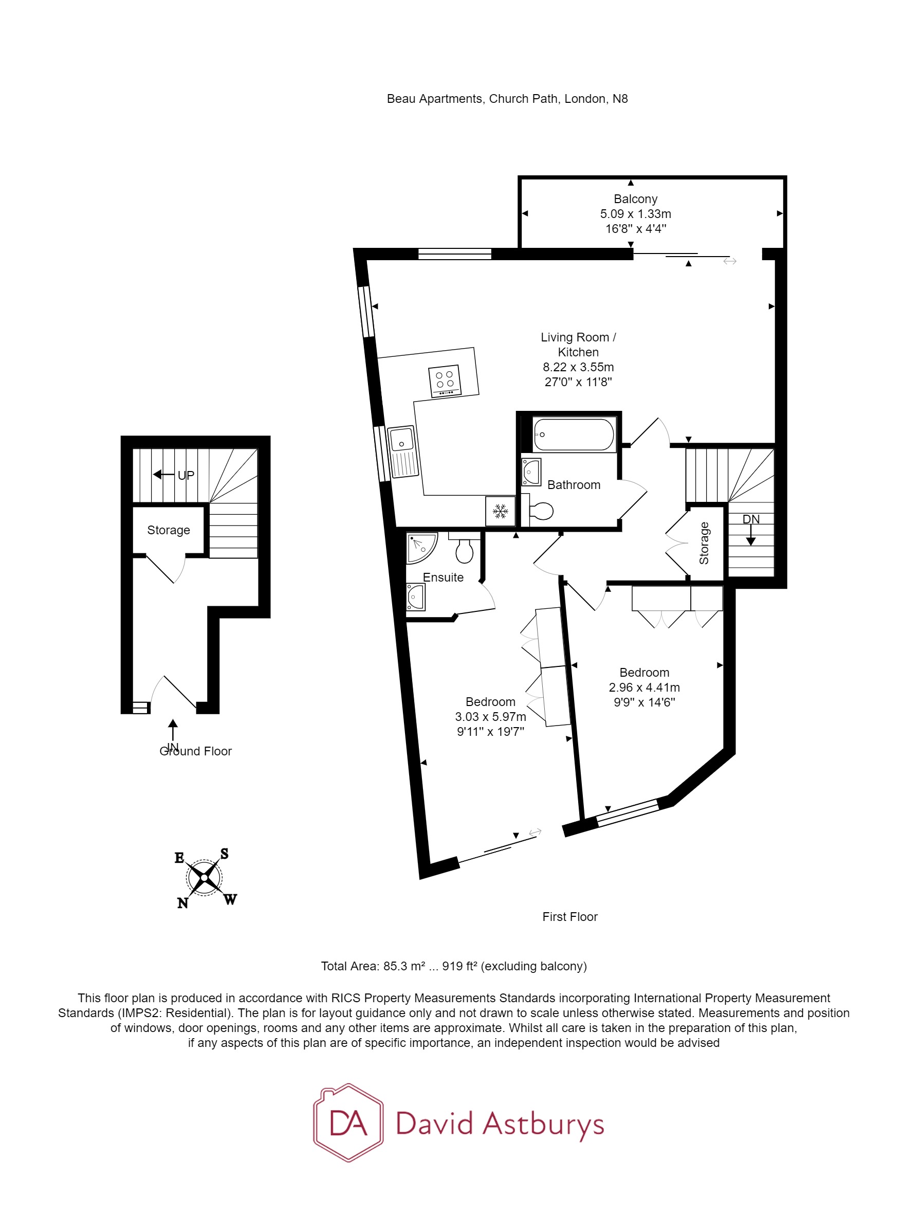 Flat 2 Beau Apartments, 1, Church Path, London floorplan