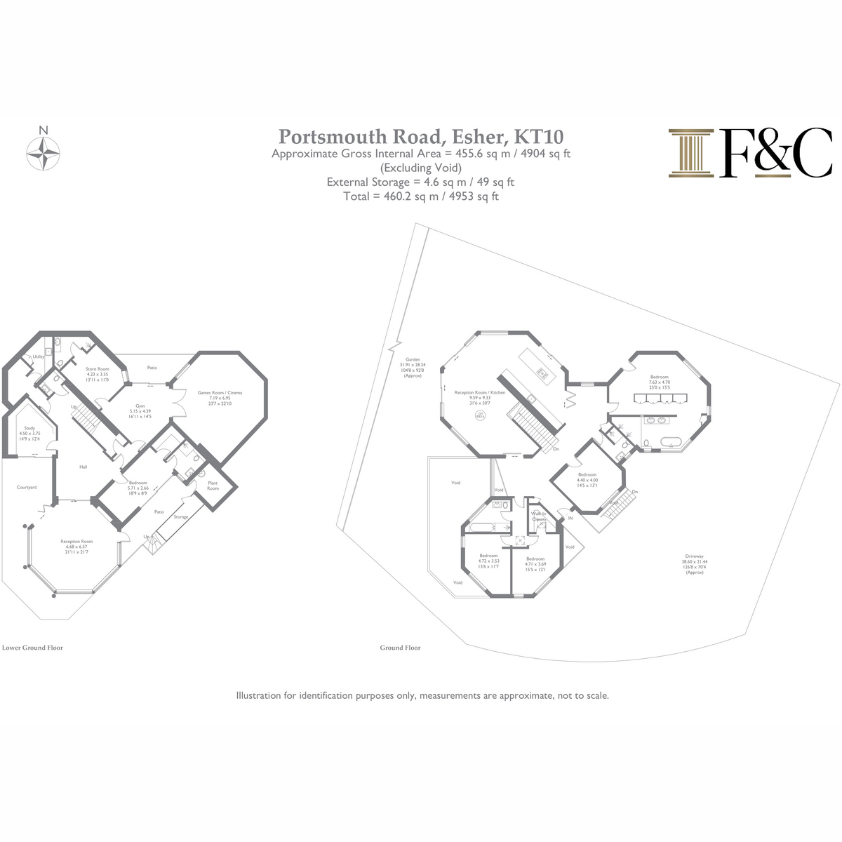 Flat Studio Cottage, The Homewood, Portsmouth Road, Esher floorplan