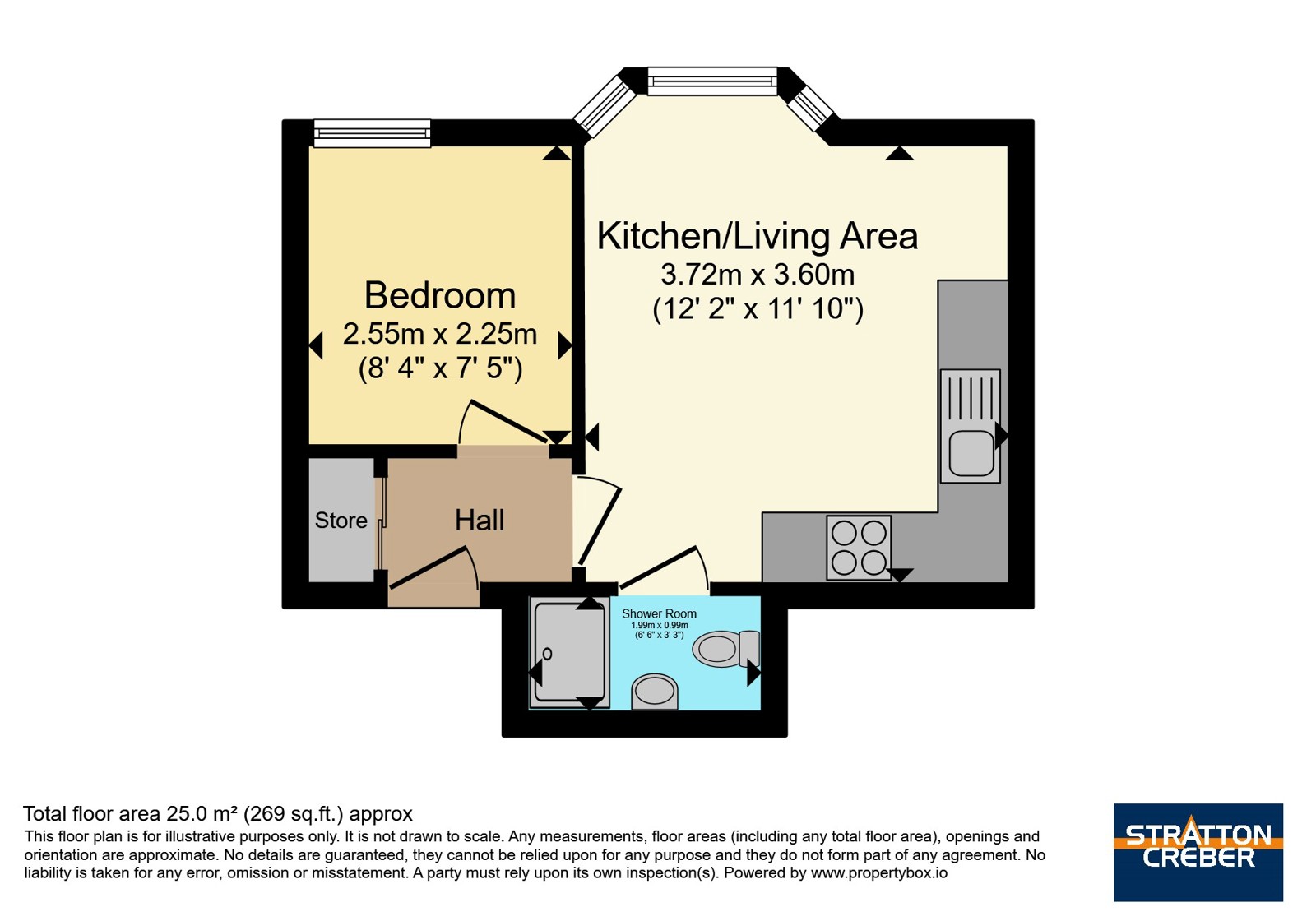 Flat 3, 8, Tolcarne Road, Cornwall floorplan