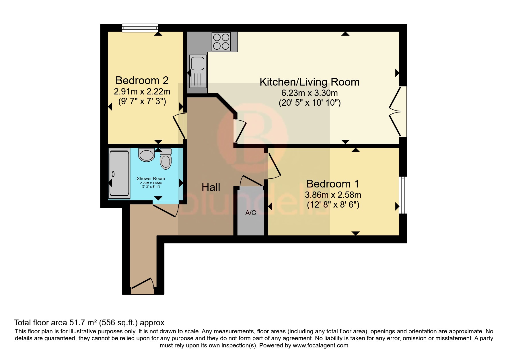 Flat 31, Coode, 7, Millsands, South Yorkshire floorplan