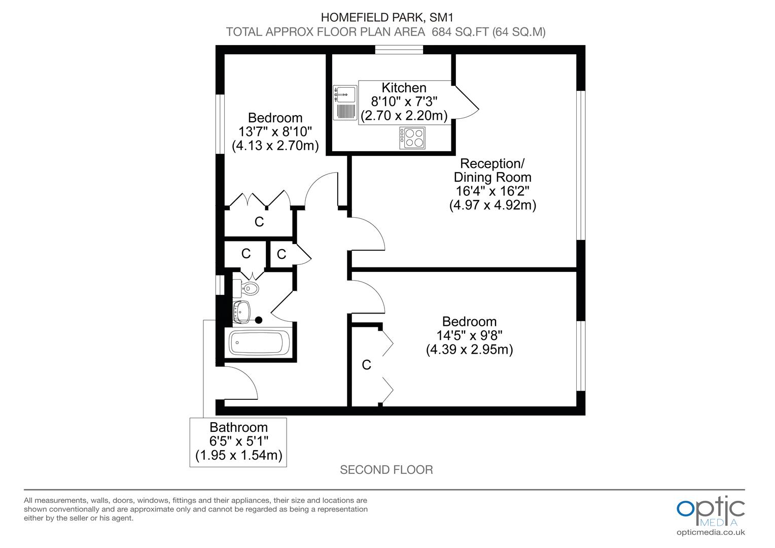 90, Homefield Park, Sutton floorplan