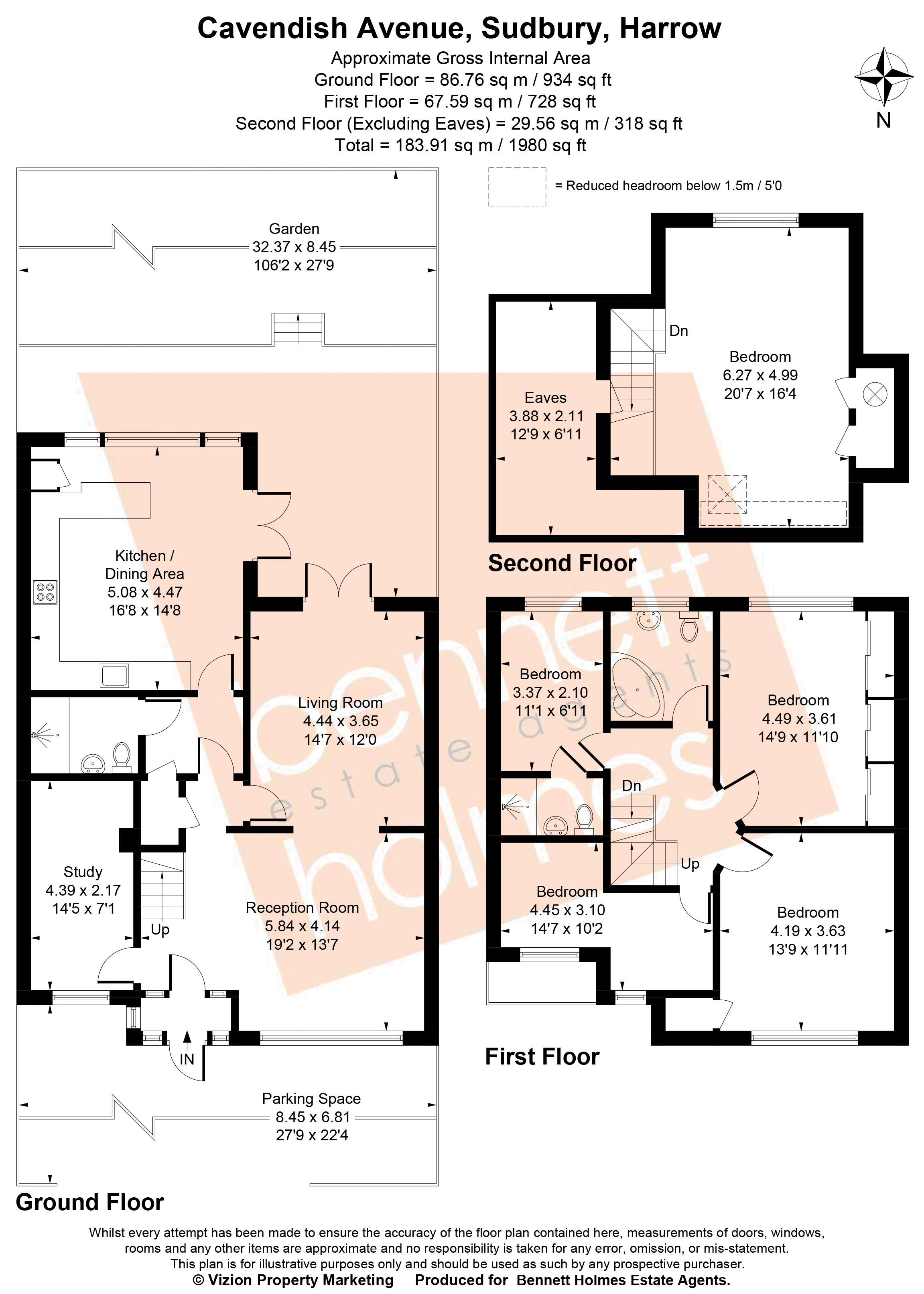 100, Cavendish Avenue, Harrow floorplan