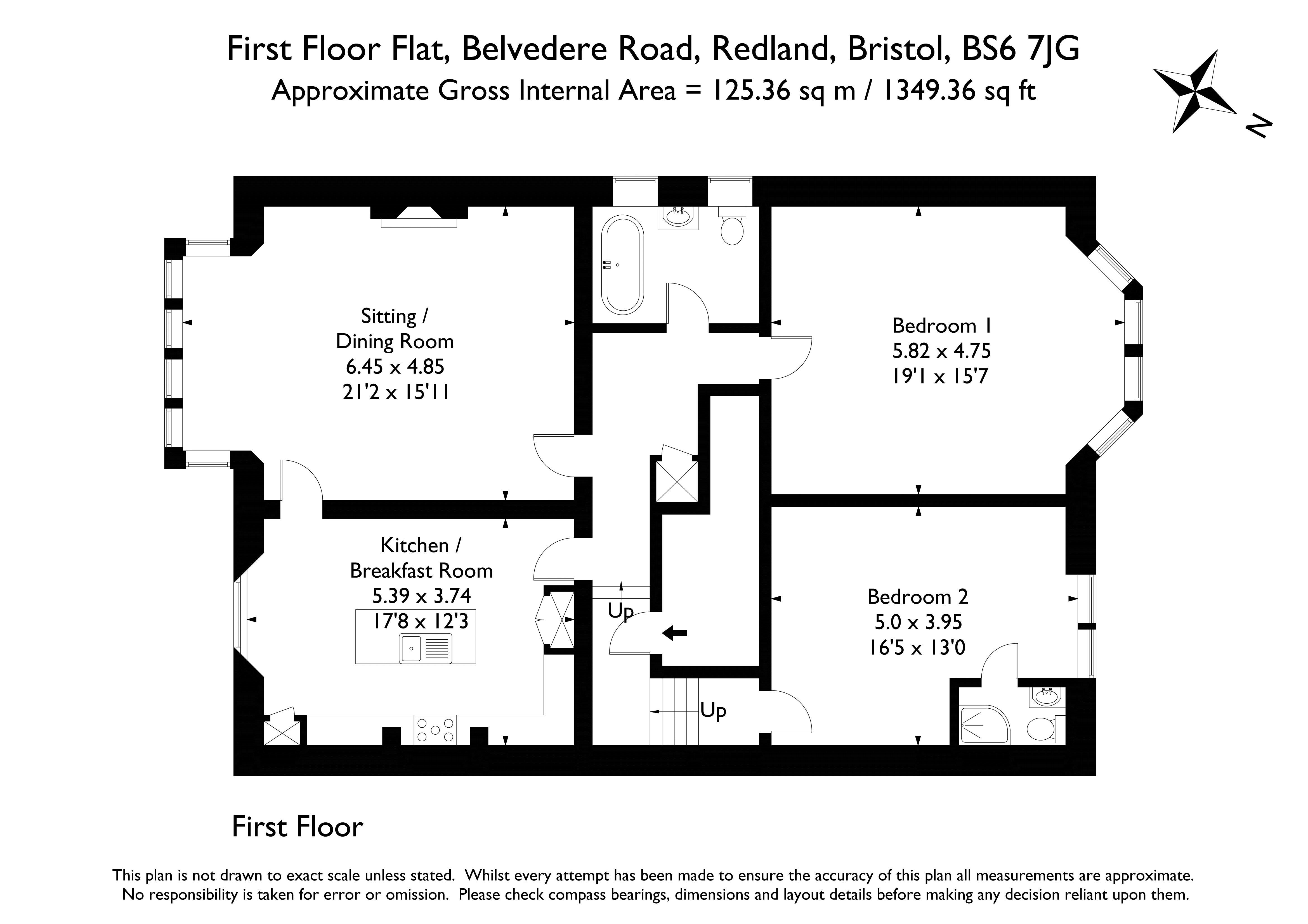 First Floor Flat, 6, Belvedere Road, Bristol floorplan