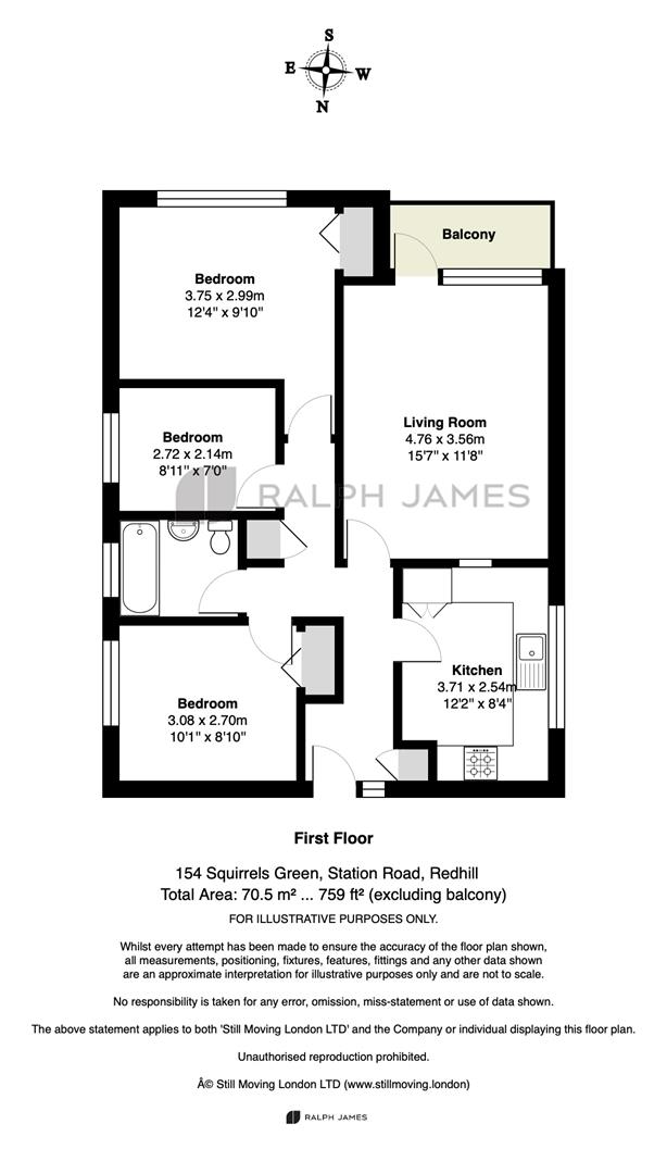 Flat 7, 154, Squirrels Green, Station Road, Redhill floorplan