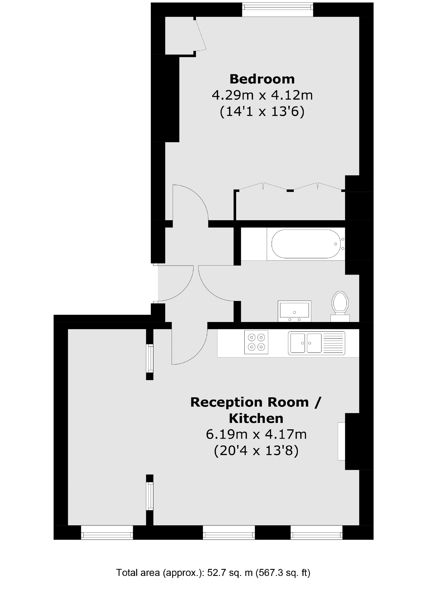 First Floor Flat, 84, Brixton Hill, London floorplan